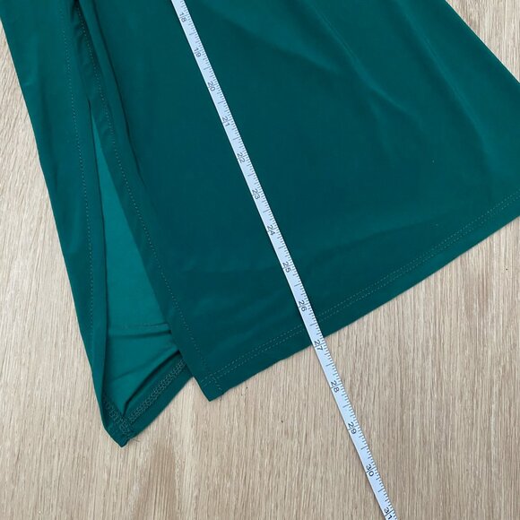 NWT Chi Chi Mini Bodycon Dress V Neck Split Sleeve Stretch Green Womens Size 18 - Picture 8 of 13